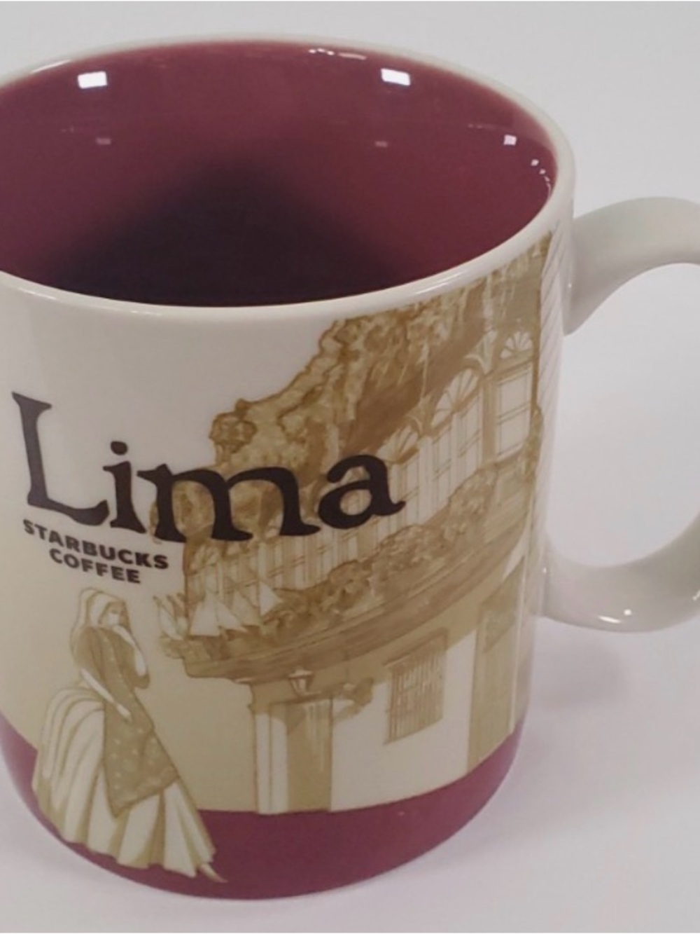 Starbucks Lima Mug in Plum and Cream with Gold Detail